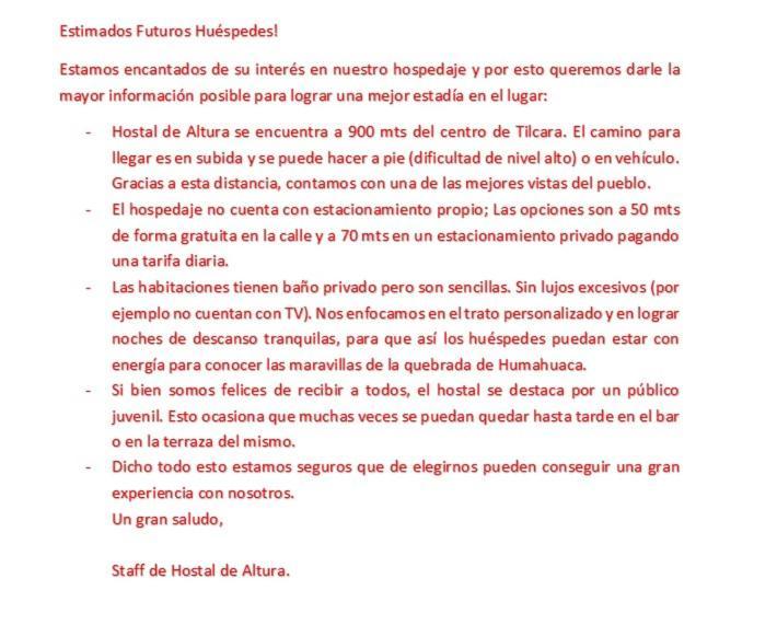 Hostal De Altura ตีลการา ภายนอก รูปภาพ